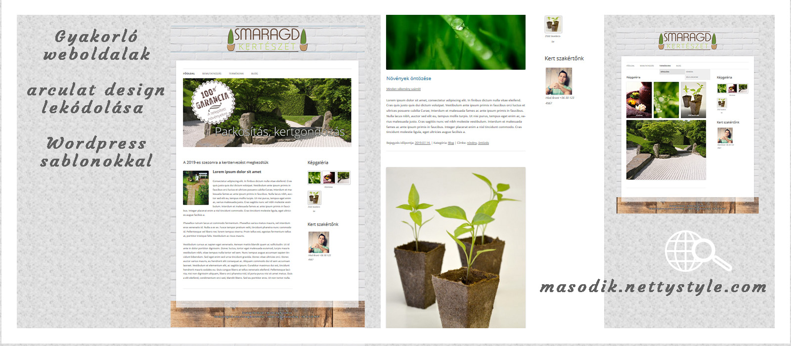 Smaragd Kertészet gyakorló weboldal